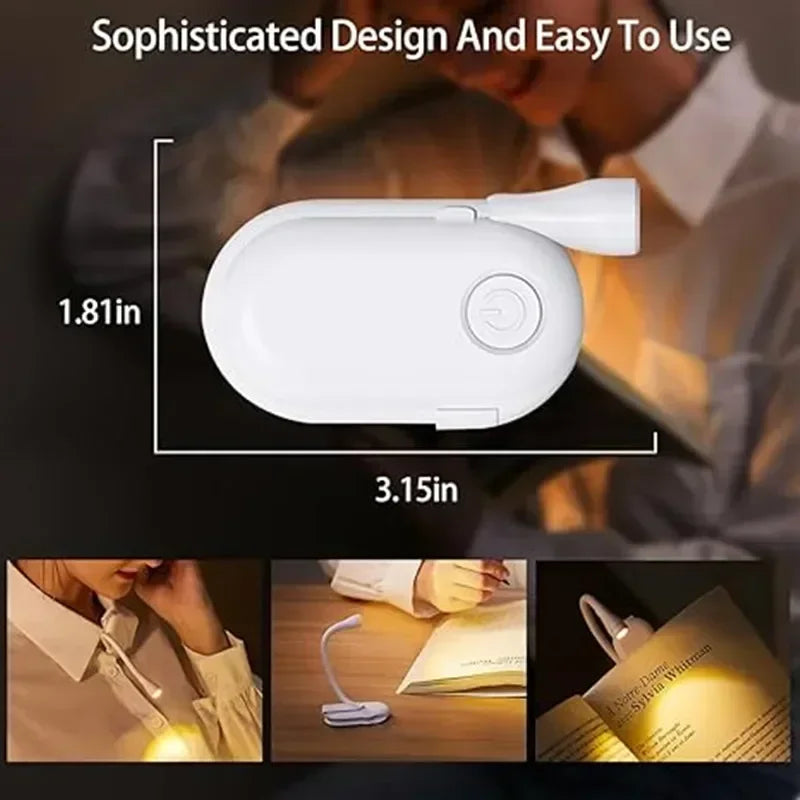 NEW Arrivals 5~10PCS Set Mini Book Light Laptop Keyboard Portable Clip Night Light USB Charging LED Dimmable Bedroom Eye Protect Camping Clip 360° Flip Book Lamp