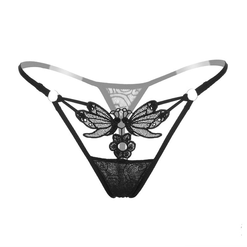 Pearl Massage Sexy Thong Hot Lace Embroidery Transparent Panties Women Sexy Lingerie Low Waist Hollowed Out T-back Femme Tangas