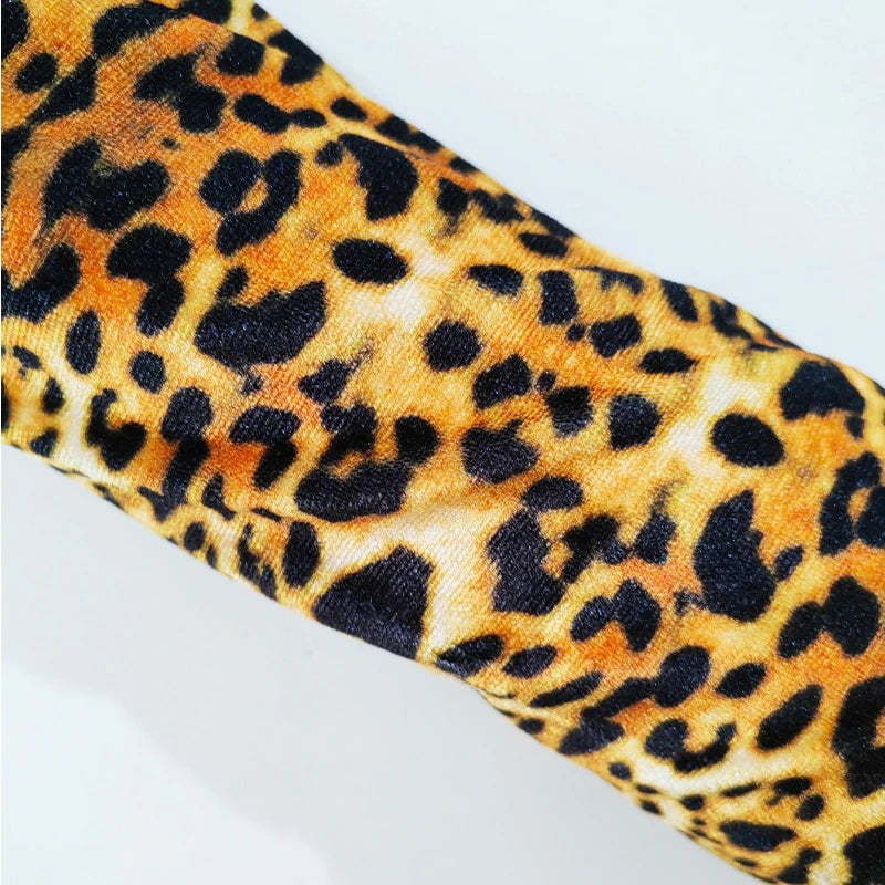 NEW Arrivals Luxury 53cm Women Winter Warm Gold Velvet Leopard- Zebra High Quality Long Gloves Fashion Elegant Opera Stage Performance Evening Night Club Party Girls Ladies Luxury Fashion Apparel Accessories Clothing Supplie