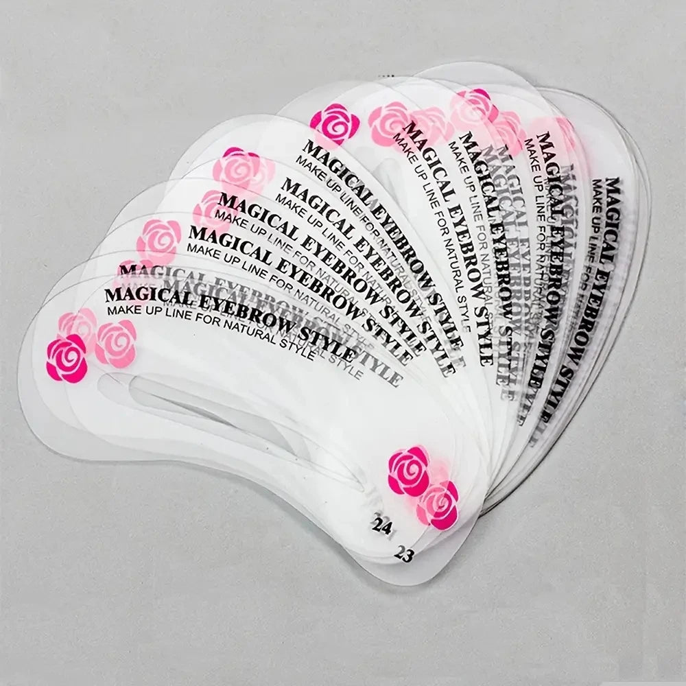 24 Styles Eyebrow Templates Eyebrow Shaping Mold Beauty Set Makeup Styler Set Template Tools Female Beauty Model