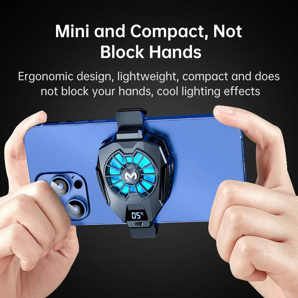 WEKOME Mobile Phone Heat Dissipator with Temperature Display, Gaming Cooling Radiator with Universal Back Clip for Mobile Phones