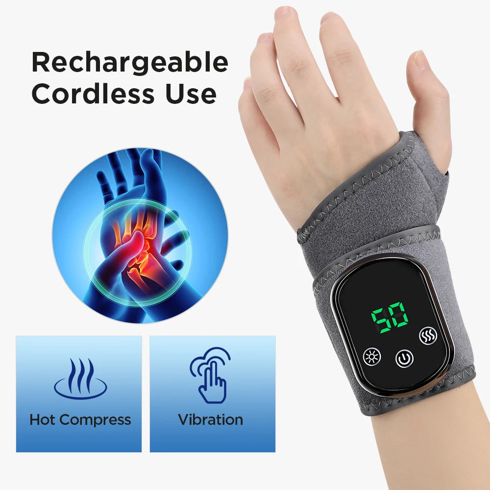 NEW Arrivals Vibration Wrist / Ankle Massager Infrared Hot Compress Therapy Hand / Foot Massager For Joint Pain Relief Heated Massage Brace Body Care Accessories Health Care Supplies