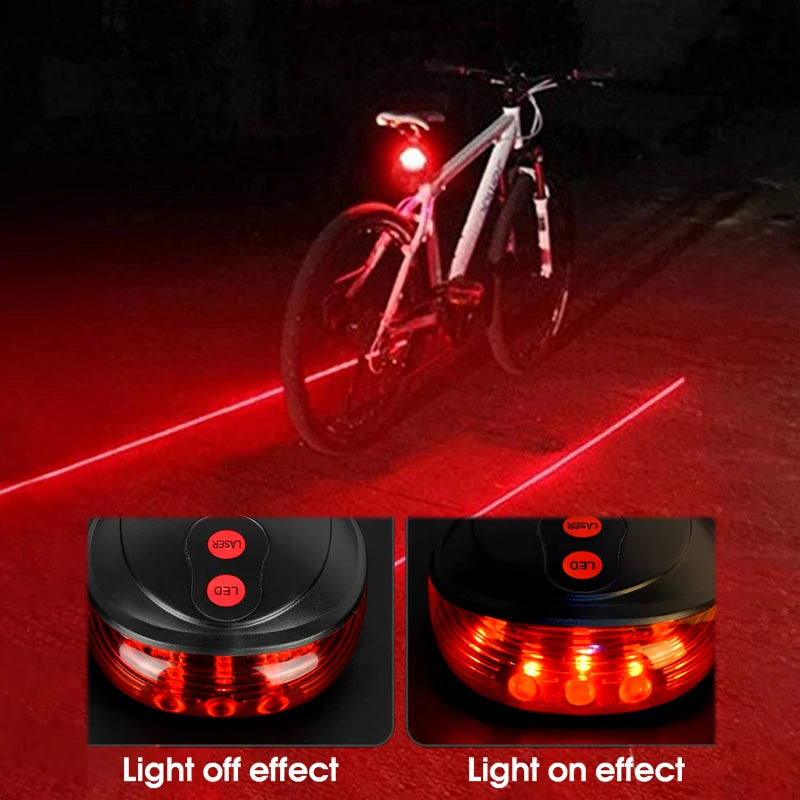 5 LED Bicycle Flash Taillight Cycling Rear Tail Lamp Road Bike Outdoor Safety Warning Lamp Without Battery