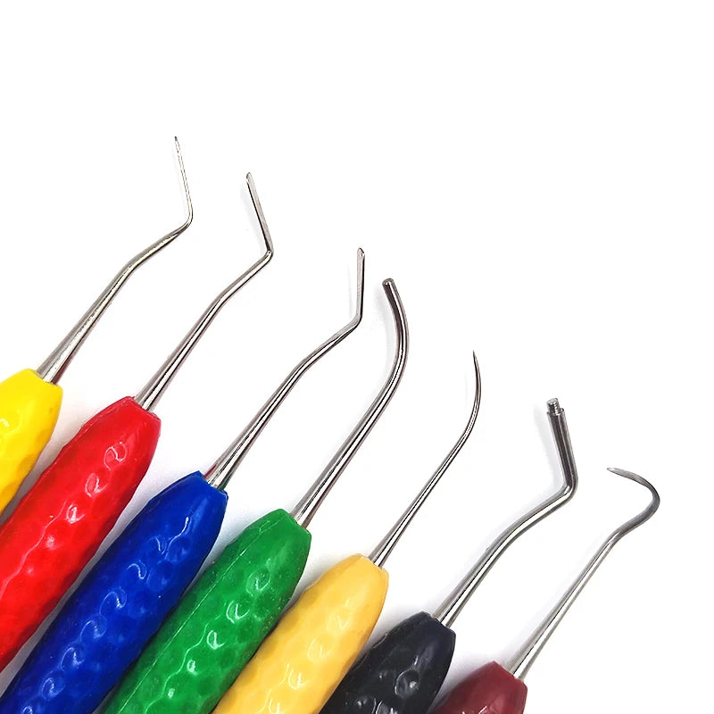 7PCS/SET Dental Resin Filler Set Plastic Dresser With Silicone Handle Aesthetic Restoration Kit for Resin Knife Spatula Tool