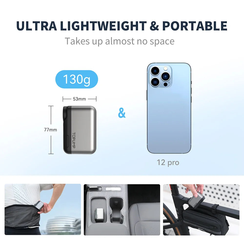 NEW Arrivals TB2 PRO Mini Portable Electric Pump Set for Bike Cordless Tire Inflator 120PSI Max 450mAh Battery with Screen Fast Charging