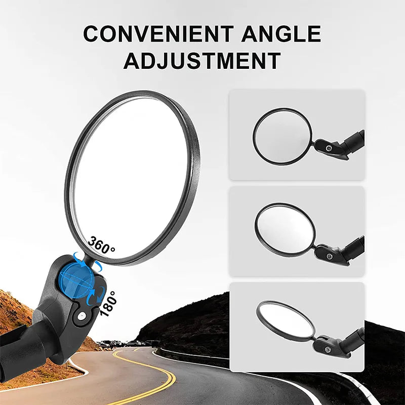 NEW Arrivals 2PCS Universal Bicycle Rearview Mirror Adjustable Rotate Wide-Angle Cycling Handlebar Rear View for MTB Road Bike Accessories