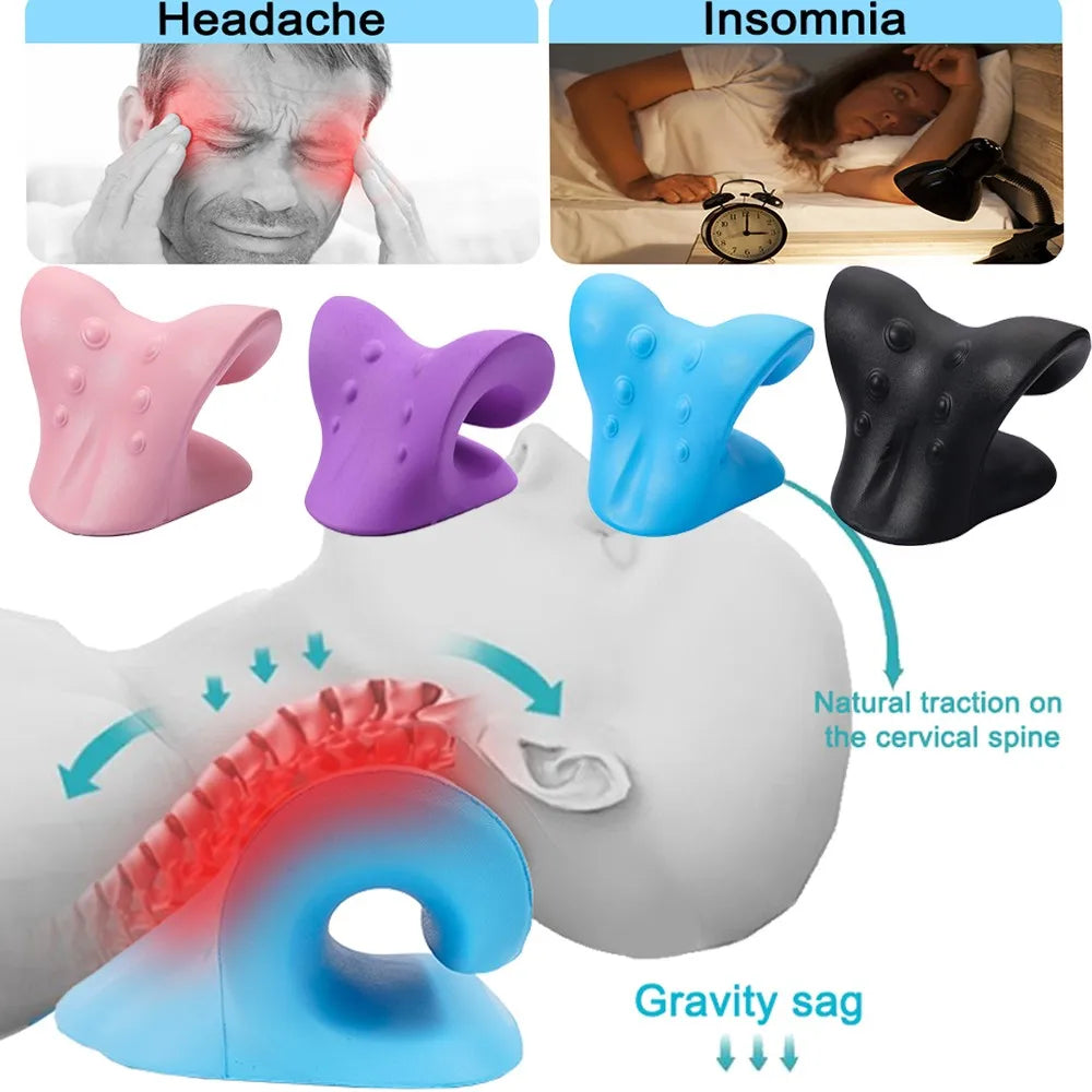 Neck Stretcher Shoulder Massage Cervical Spine Stretch Gravity Muscle Relaxation Traction Pillow Relieve Pain Spine Correction