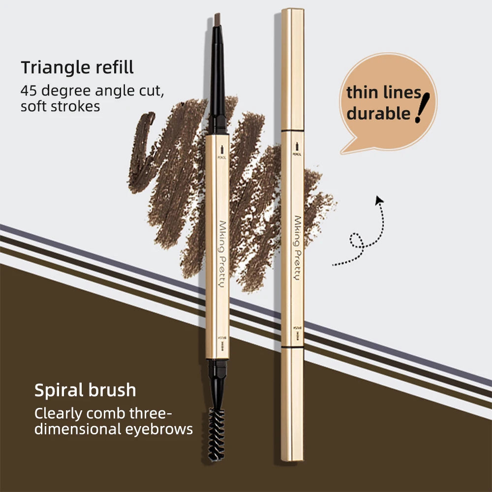 Makeup for Women Waterproof Eyebrow Enhancer Pen with Double Head Pencil and Brush Long Lasting Eye Brow Cosmetics Easy to Wear