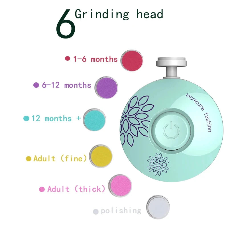 NEW Arrivals Electric Baby Nail Trimmer Kid Nail Polisher Tool Infant Manicure Scissors Baby Hygiene Kit Baby Nail Clipper Cutter For Newborn Personal Care Supplies