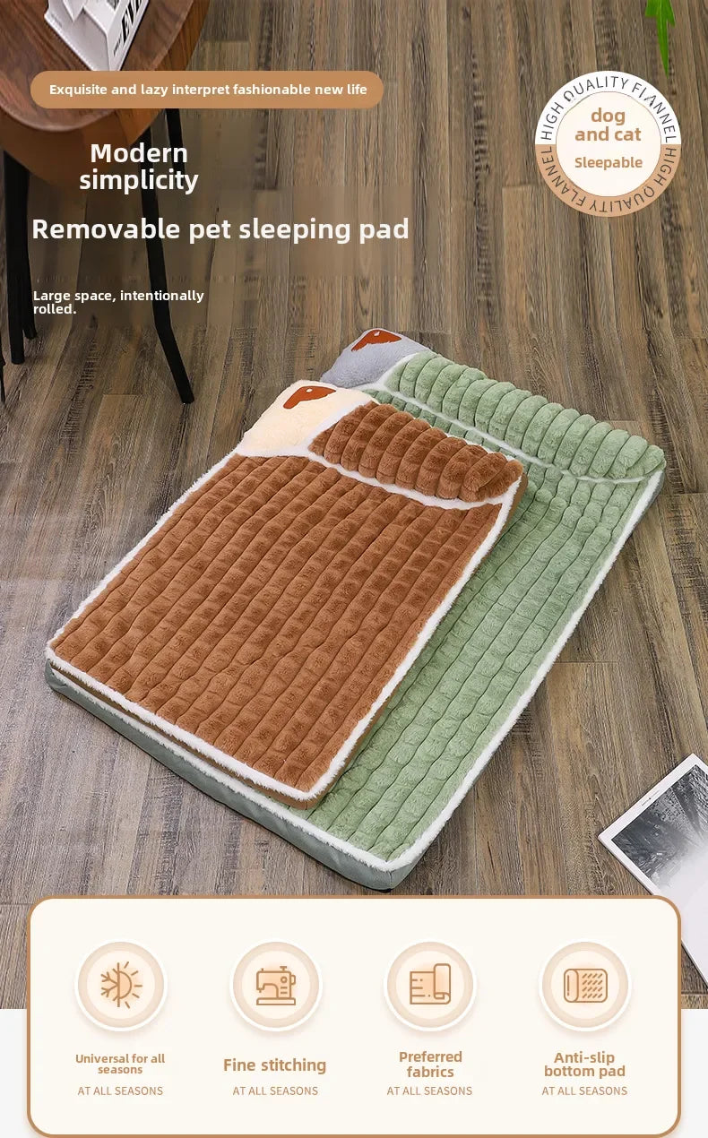 Cross-Border New Arrival Sleeping Dog Orthopedic Mat Winter Warm Removable Washable Kennel Mattress Pet Supplies Large Dog Dog Bed Pets Supplies