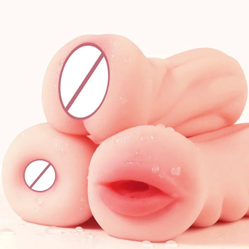 Adult Male Soft Silicone Masturbation Cup Sex Toys 4D Realistic Deep Throat Mouth Vagina Anal Vacuum Stimulator Men Goods For Adults