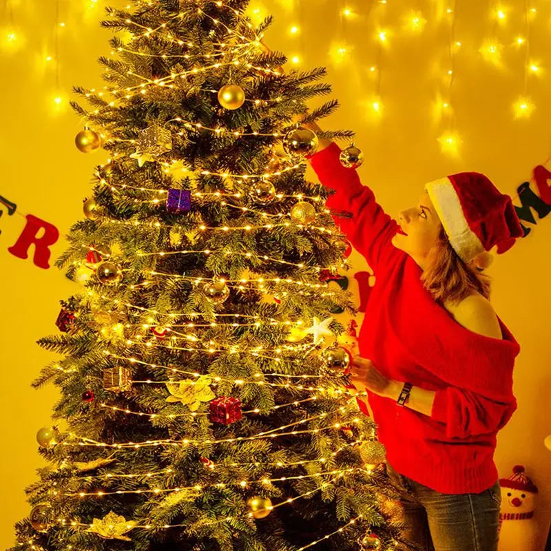 10M Christmas Fairy String Lights, Christmas Decorations Christmas Tree Ornaments for Home Natal New Year Eve Supplies Decor Products
