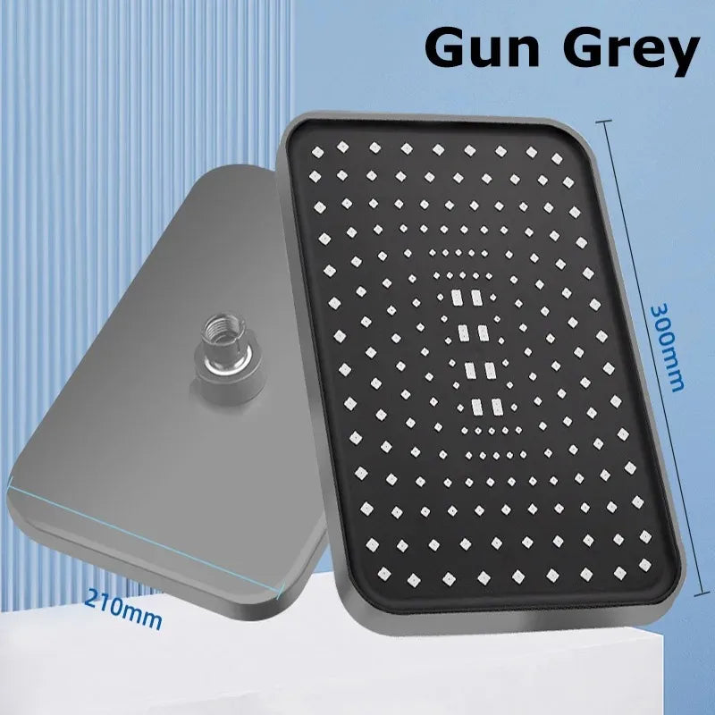 NEW Arrivals 14 IINCH 360 Degrees Rotation High Pressure Top Spray Rain Shower Head Larger Flow Supercharge Rainfall Showerhead 360° Swivel Water Saving Shower Accessories Bathroom Tools