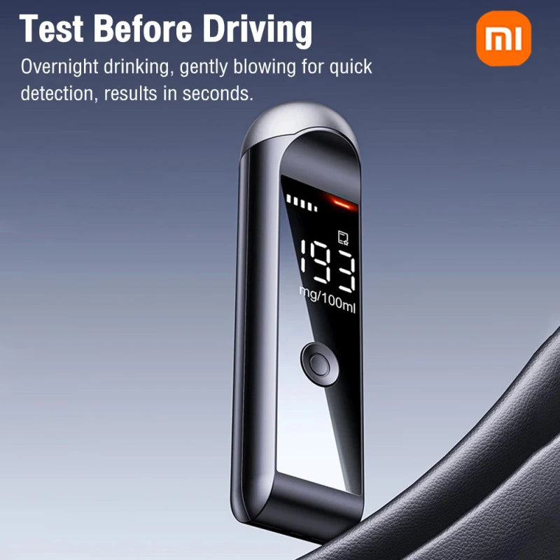 NEW Arrivals Xiaomi Automatic Alcohol Tester Professional Breath Alcohol Tester Rechargeable Breathalyzer Alcohol Test Tools Newest