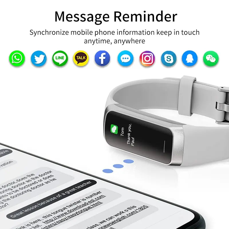 LIGE Amoled Smart Watch Men Smart Band Women Heart Rate Blood Smartwartch Waterproof Smart Bracelet Sport Fitness Tracker