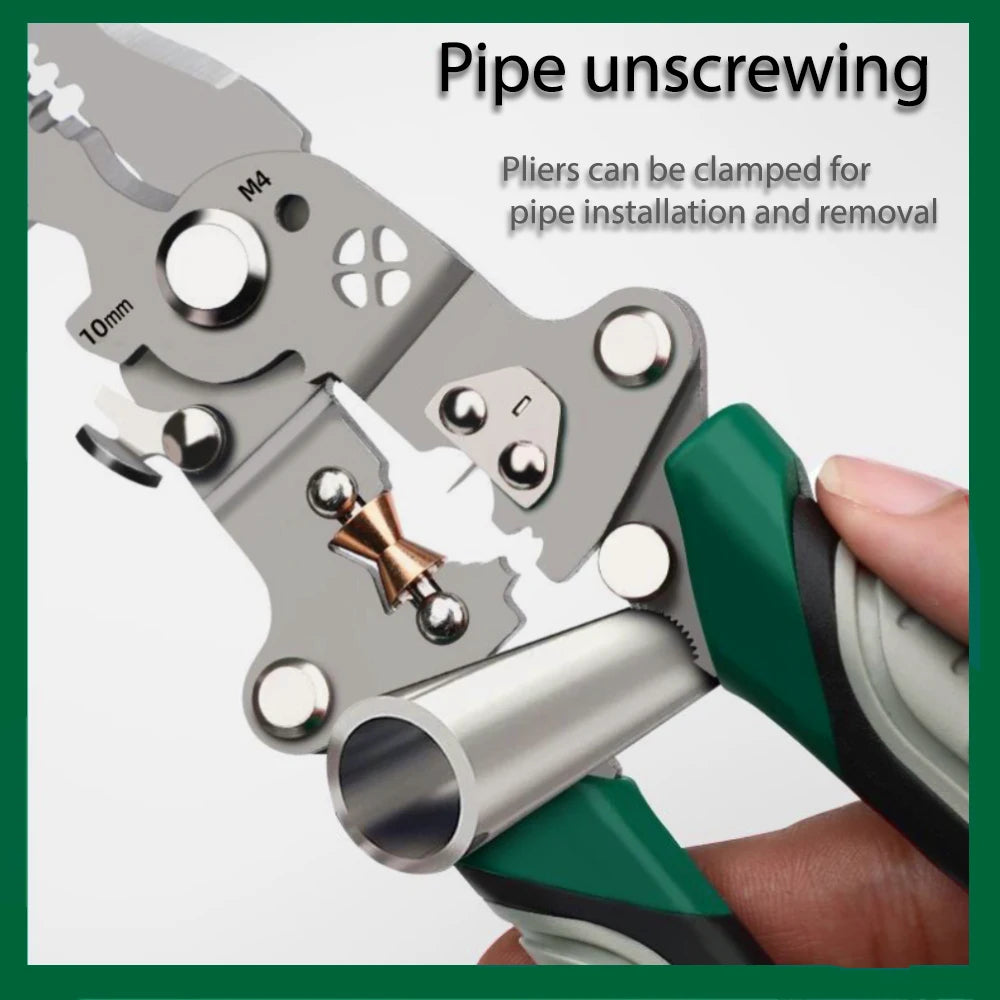 NEW Arrivals Foldable Wire Stripper, Pulley Design Multi-Function Electrician Wire Splitter Wire Winding Pliers Crimping Pliers Hand Tool