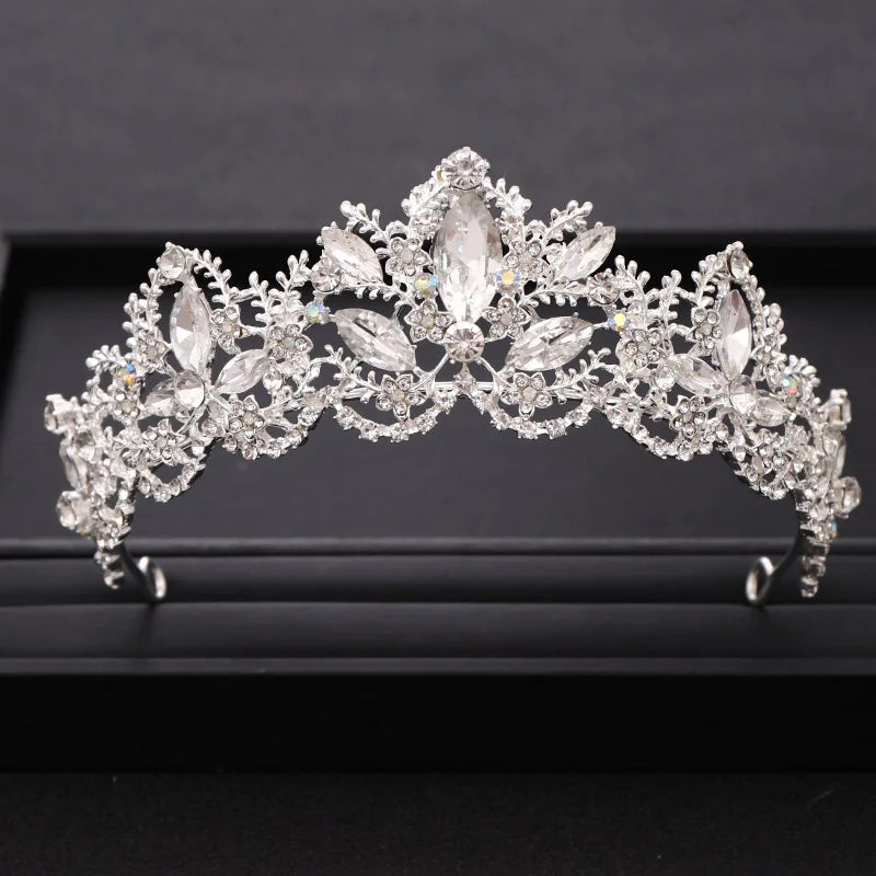 Low-Price Sales are Limited Luxury Wedding Crown Gold Silver Color Rhinestone Crystal Diadem Queen Crown Princess Tiaras Bridal Hair Jewelry Party Hair Accessories Girls Ladies Luxury Jewelry Fashion Accessories Supplies