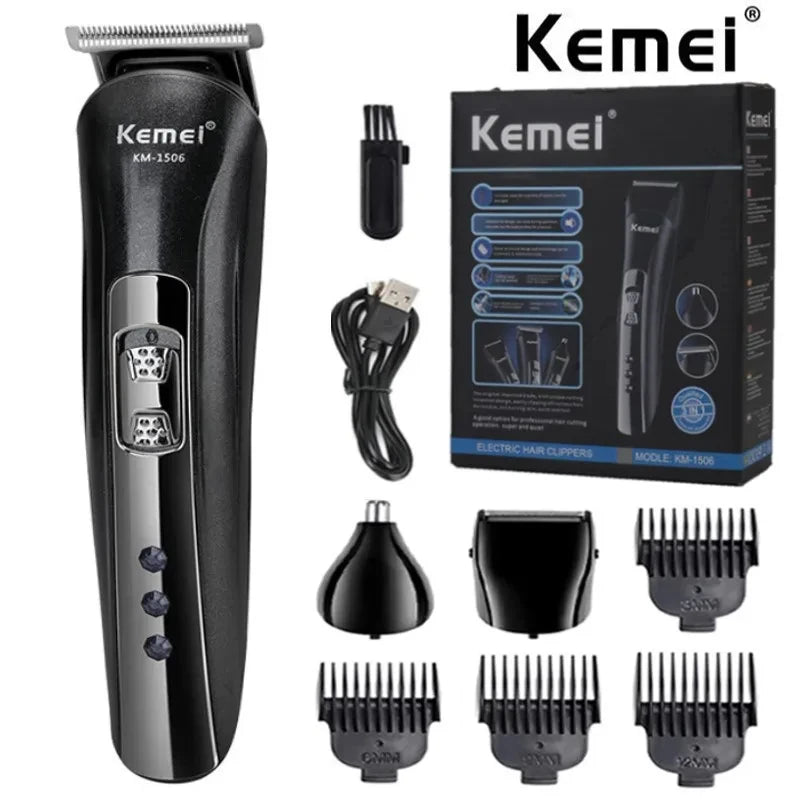 NEW Arrivals KM-1506 3 in 1 Electric Shaver Set USB Charging Hair Trimmer Electric Rechargeable Nose Professional Shaving Machine Men Grooming Supplies