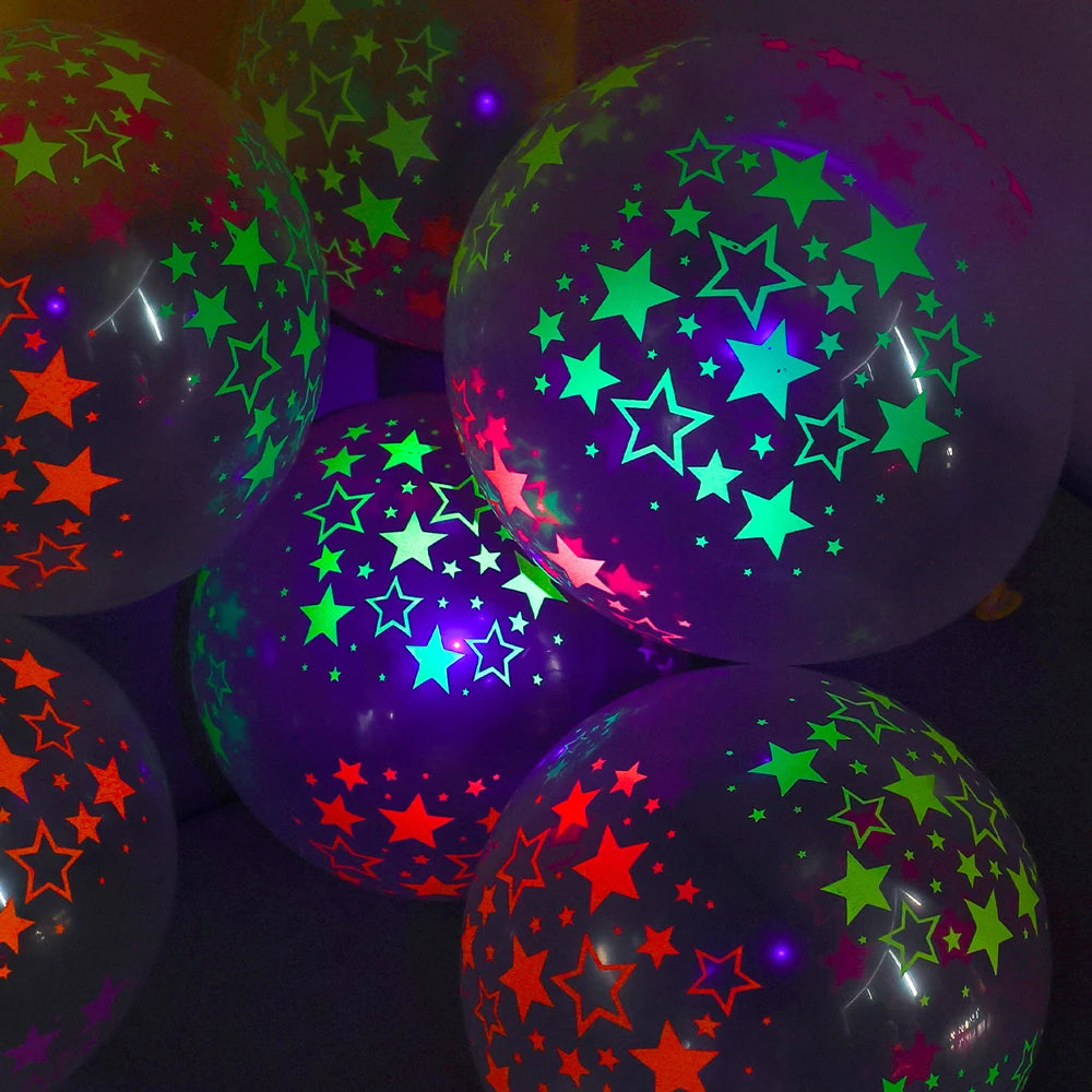 NEW 60PCS Set Happy Birthday Wedding Fluorescent Balloons Glow In The Dark Luminous Dots Latex Balloon For Birthday Wedding Party Decoration Gifts and Toys