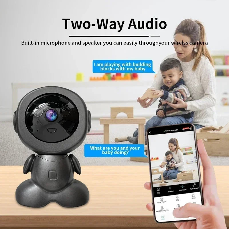 NEW Arrivals Robotic Camera 10 Features Voice Alarm 8MP 4K IP Camera Wi-Fi Surveillance Robot Camera HD Cloud Smart Home Two Way Audio CCTV Network Wireless Baby Monitor Camera