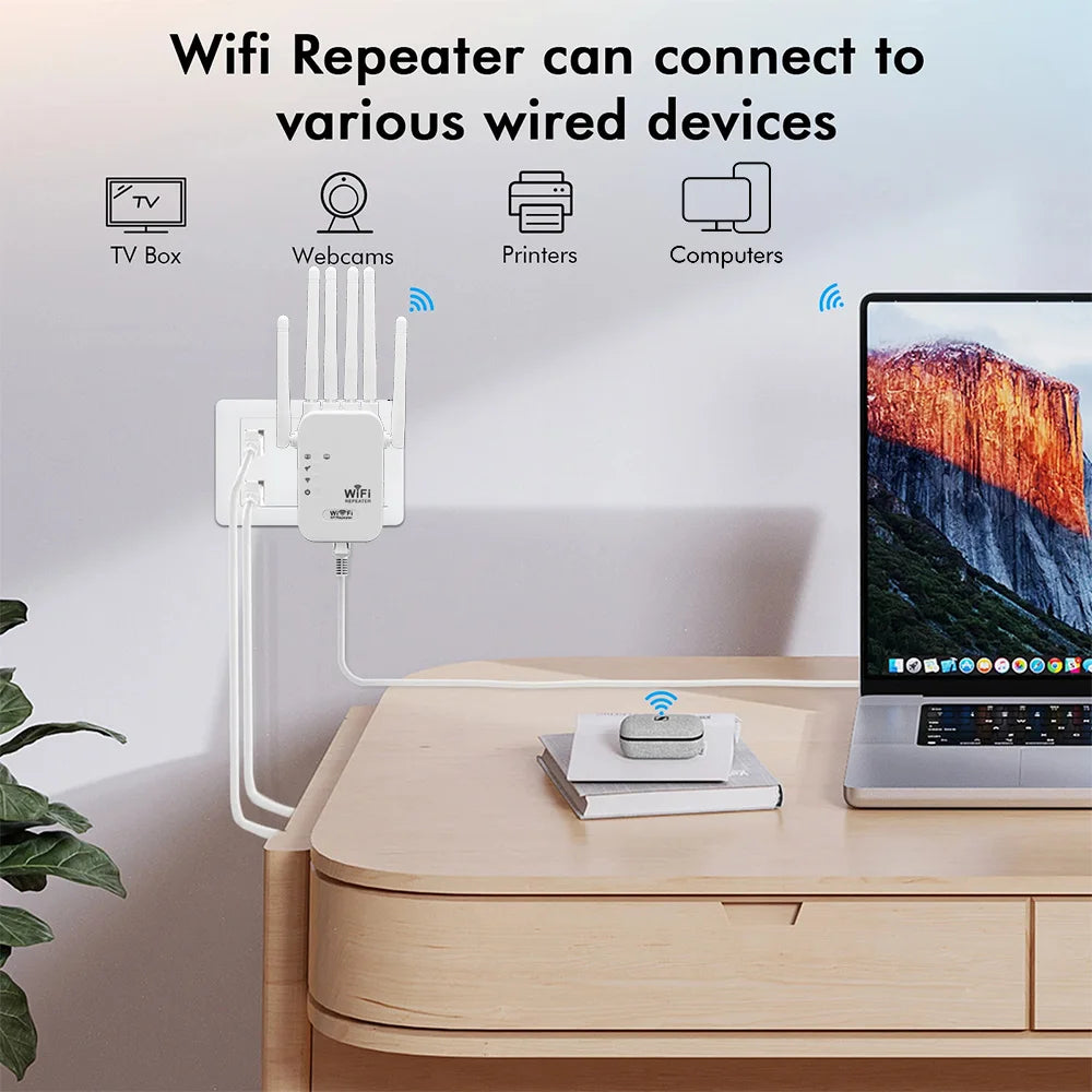 NEW Arrivals 300Mbps Single frequency Wi-Fi Repeater Wireless WIFI Extender Wi-Fi Booster 2.4G Network Amplifier 360° Full Coverage Signal Home Electronic Supplies