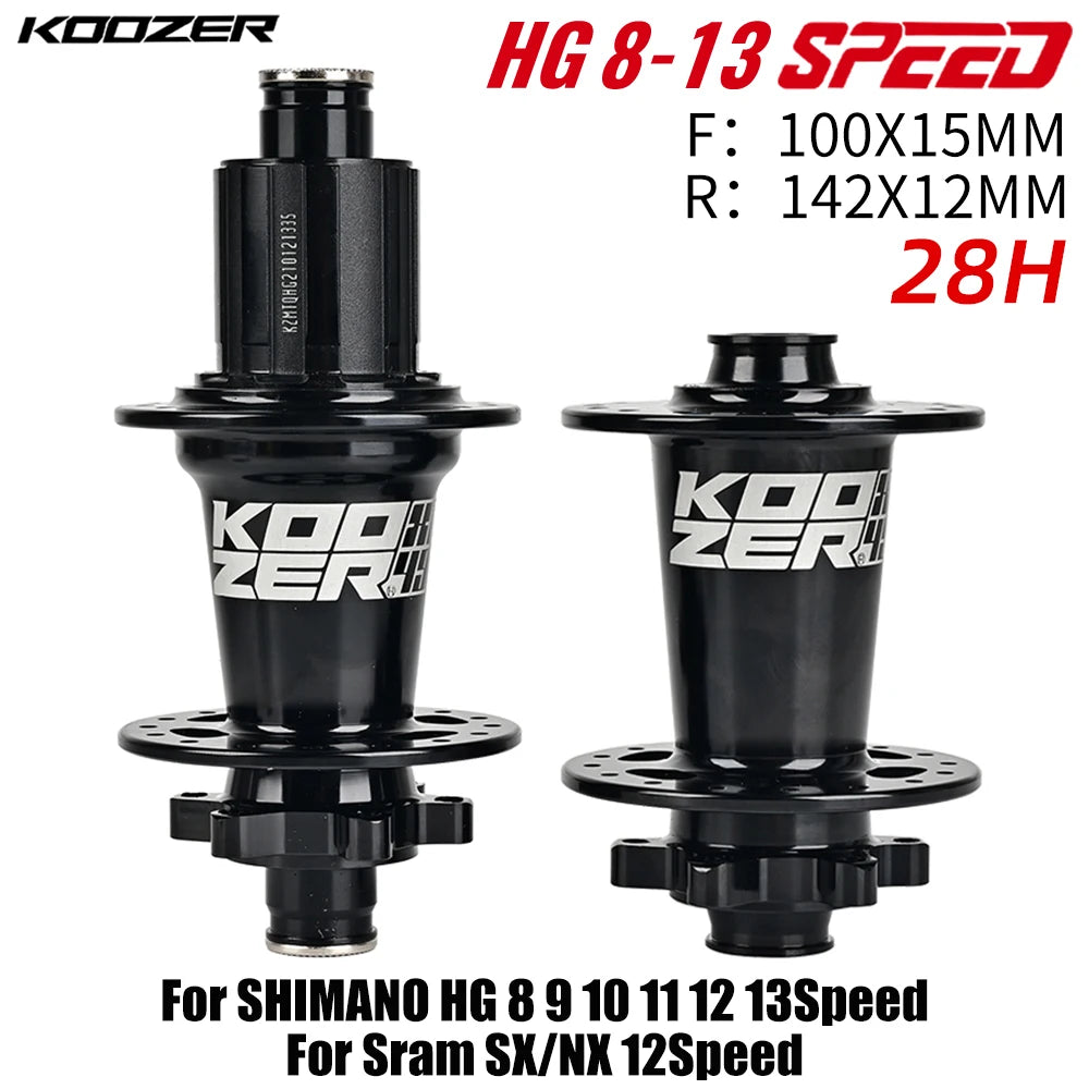 Bicycle Hubs Set KOOZER XM490 PRO 28/32/36 Holes QR THRU TA Steel Shaft 4 Bearing 6 Pawl K7 HG XD MS 8 9 10 11 12 Speed SX NX 12S Bicycle Parts Spares Accessories Sports Supplies