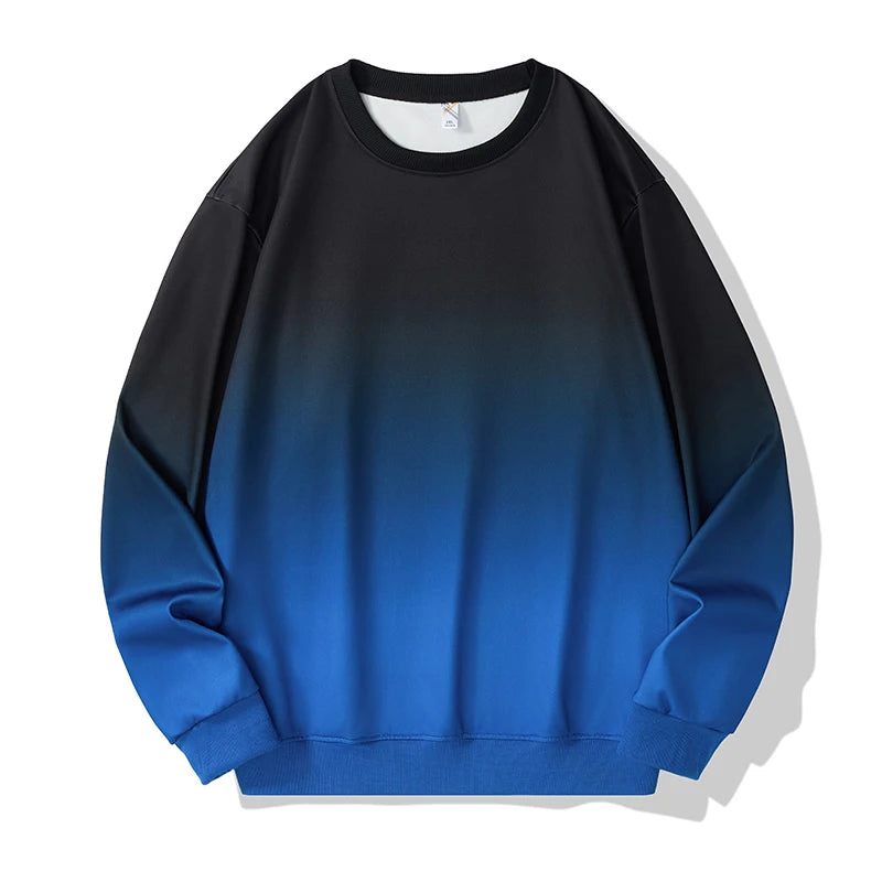 NEW Arrivals XL-7XL Plus Size Sweatshirt 110-180kg 5XL 6XL 7XL Gradient Loose Pullovers Long Sleeve T-Shirt Tee Oversized Tops Big Size Chubby Curvy Men Sports Clothing