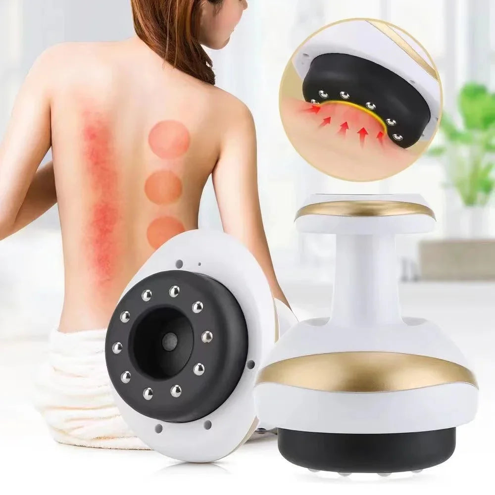 NEW Arrivals Home Electric Gua-Sha Scraping Massage Cupping Body Massager Vacuum Cans Suction Cup Heating Fat Burner Anti-Cellulite Massager Skin Care Supplies