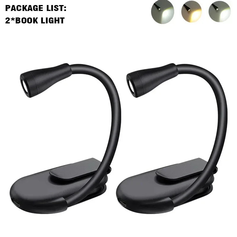NEW Arrivals 5~10PCS Set Mini Book Light Laptop Keyboard Portable Clip Night Light USB Charging LED Dimmable Bedroom Eye Protect Camping Clip 360° Flip Book Lamp