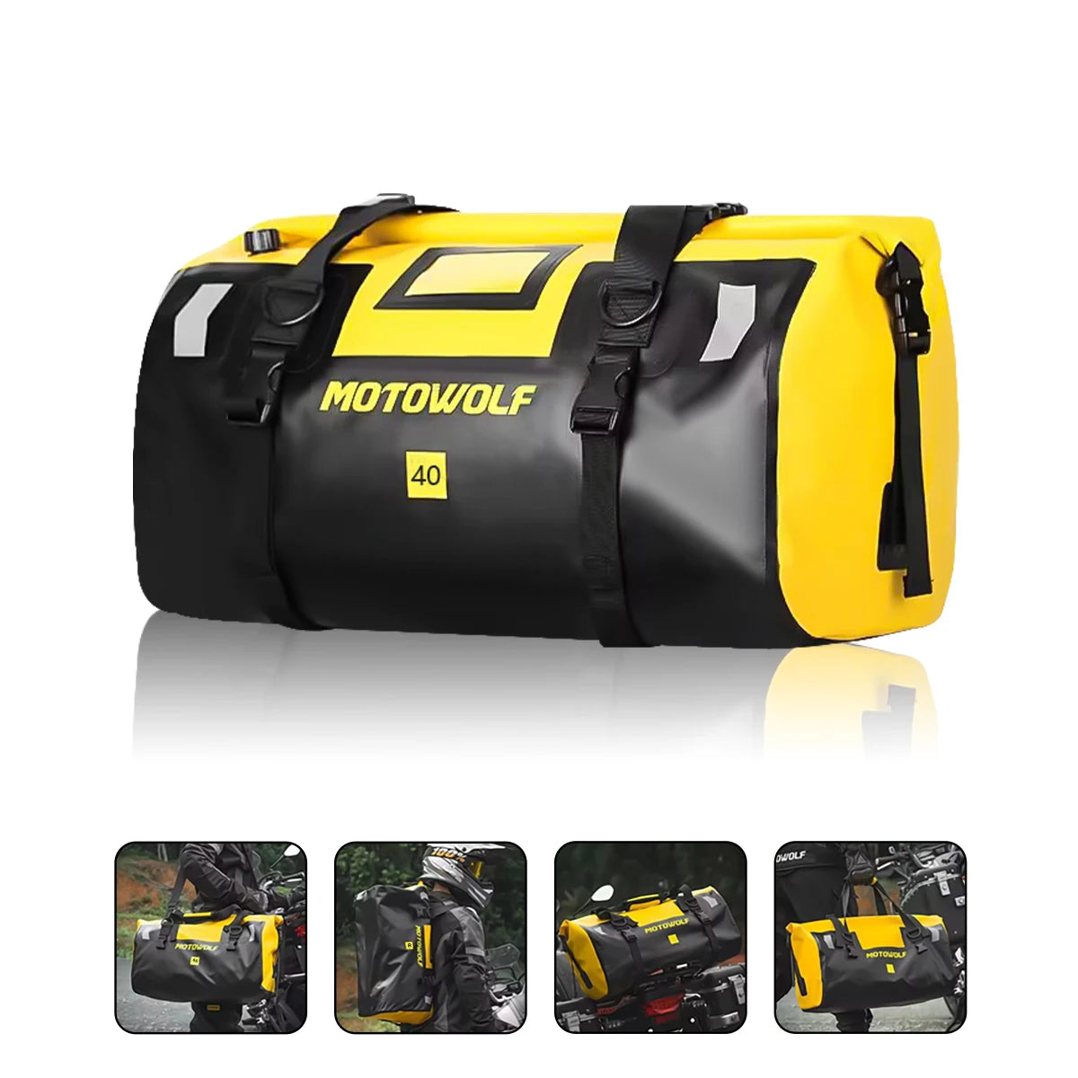Universal Bicycle Motorcycle Waterproof Tail Bags Back Seat Bags Cycling Camping Travel Bag Motorbike Scooter Sport Luggage Pack 66L 40L