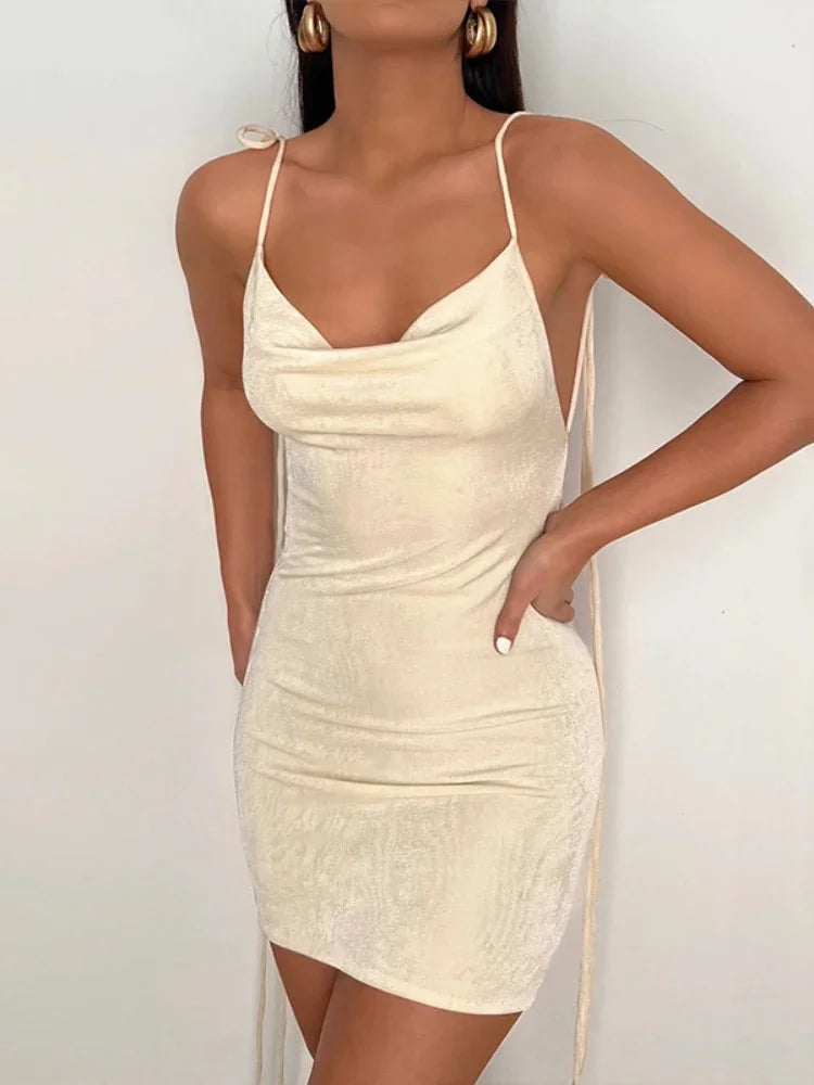 NEW Arrivals Red/Apricot Color Sexy Back Deep Open Backless Slim Velvet Spring Dress Women Long Spaghetti Shoulder Strap Skinny Summer Mini Dress Elegant Evening Beach Party Night Club Dress