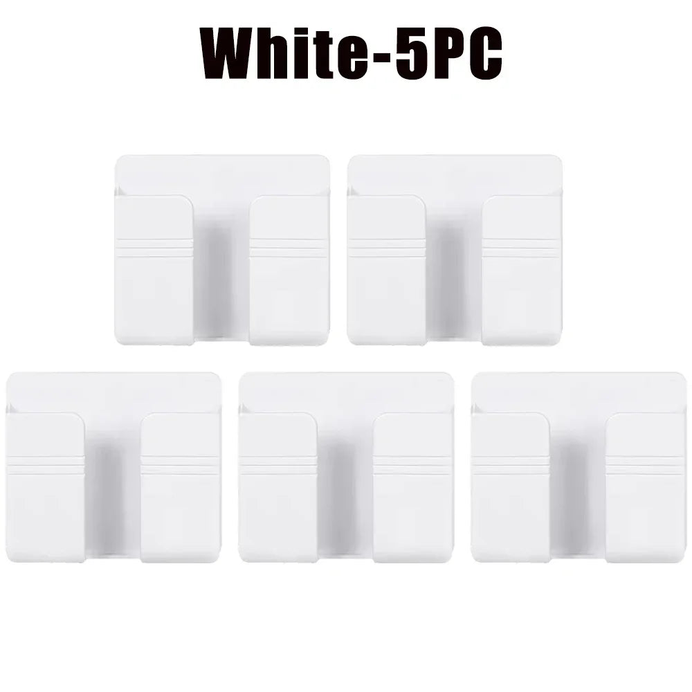 NEW Arrivals 40PCS Set Multifunctional Wall Mount Phone Holder Charging Station Storage Dock Organizer Box Remote Control Shelf Bracket Home Office Mobile Phones Accessories