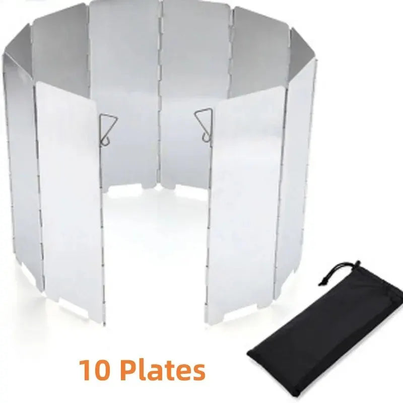 NEW Arrivals 8 Plates Aluminum Alloy Stove Windscreen, Ultralight Foldable Stove Windshield, Suitable For Outdoor Camping, Picnic Accessories