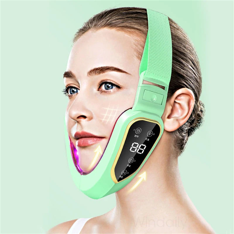 NEW Arrivals Facial Lifting Device LED Photon Therapy Facial Slimming Vibration Massager Double Chin V Face Shaped Cheek Lift Up Strap Belt Machine Ladies Beauty Salon SPA Accessories Skin Care Supplies