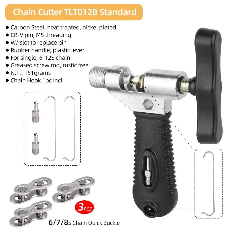 NEW 6 7 8 9 10 11 12 Speed Bicycle Chain Breaker W/ Spare Pin N Hook Universal MTB Chain Cutter Install Remove Tool Bikes Accessories Sports Supplies