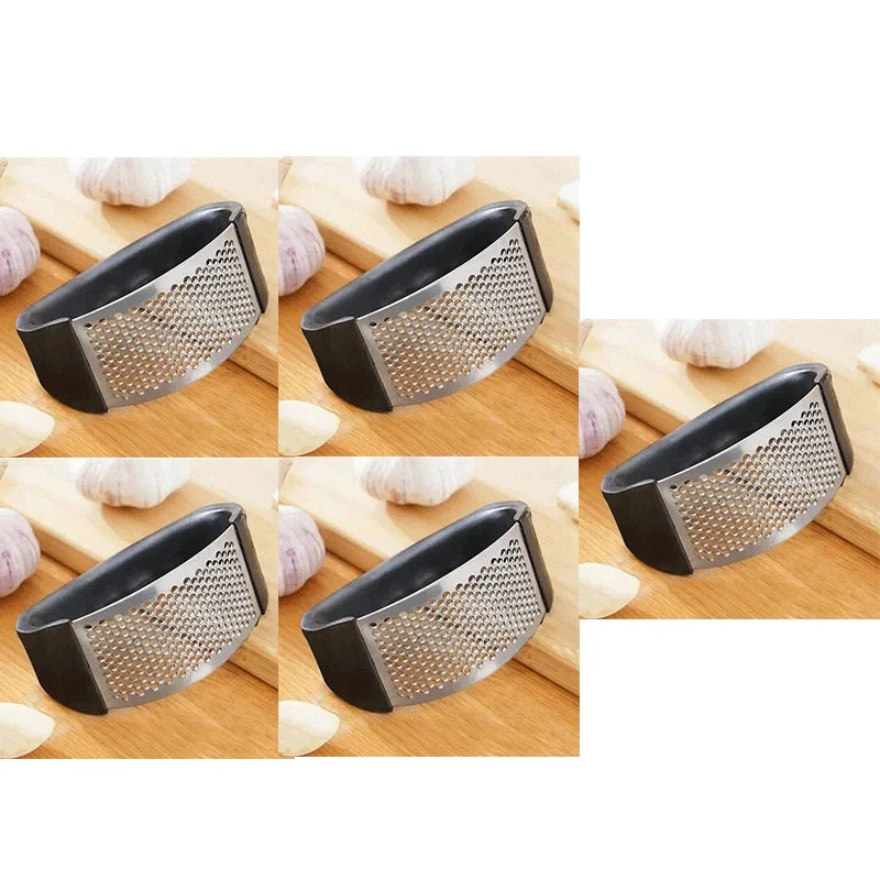 NEW Arrivals 9 PCS Set Stainless Steel Washable Garlic Press, Thickened Garlic Clip, Household Garlic Puree Grinder, Garlic Mortar, Kitchen Tools Set