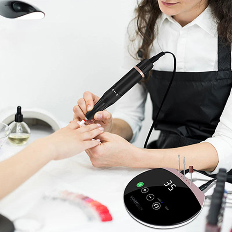 35000RPM Electric Nail Drill Machine With Touch Switch Nail Milling Cutter For Acrylic Nail Gel Polish Nail Sander DIY Nails