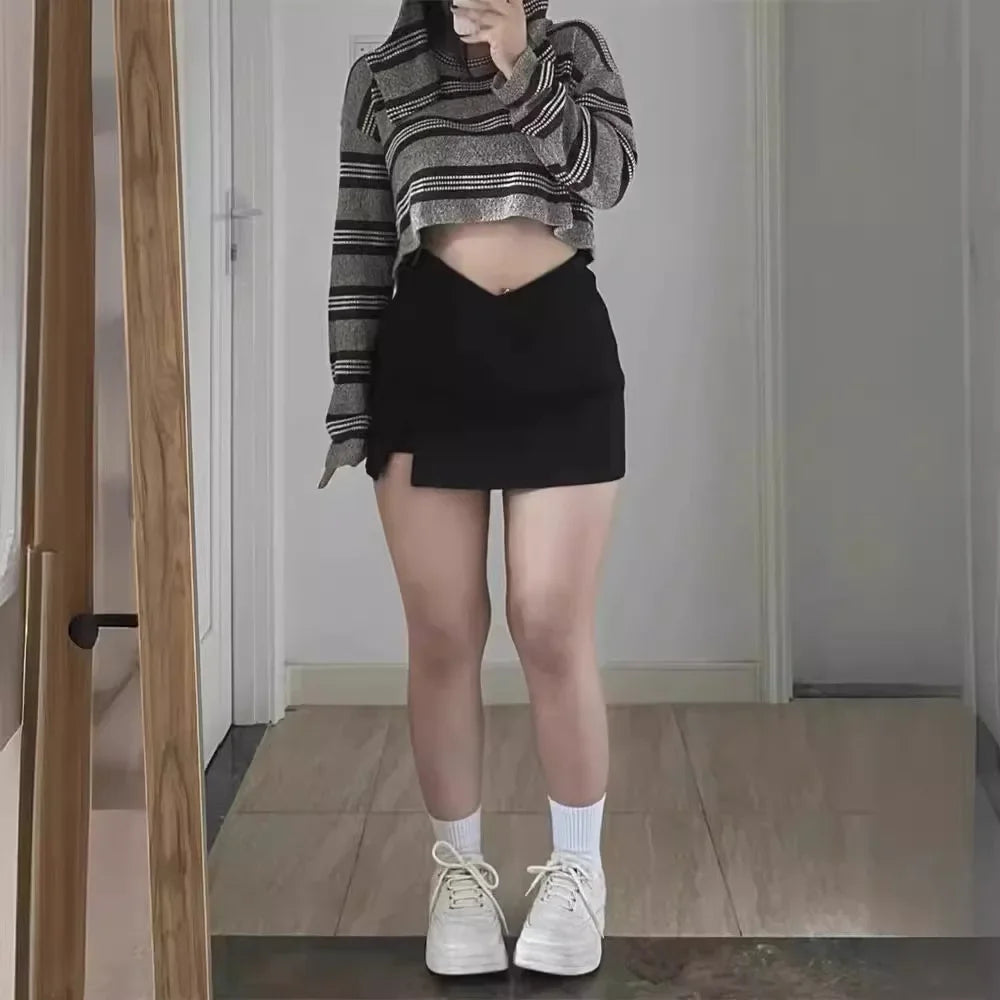 NEW Arrivals S-4XL Plus Size Sexy Hot Mini Skirt New Style Women's Summer Pear Shaped Slimming Black Skirt A- Line Flattering Body Shape Revealers Girls Sexy Streetwear Clothes