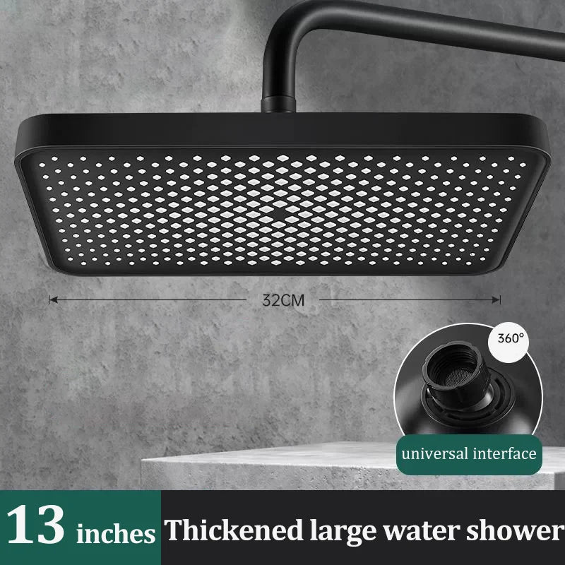 NEW Arrivals 13 inch Large Powerful Water Outlet Pressurized Shower Head Water Heater Large Panel Top Spray Home Bathroom Accessories