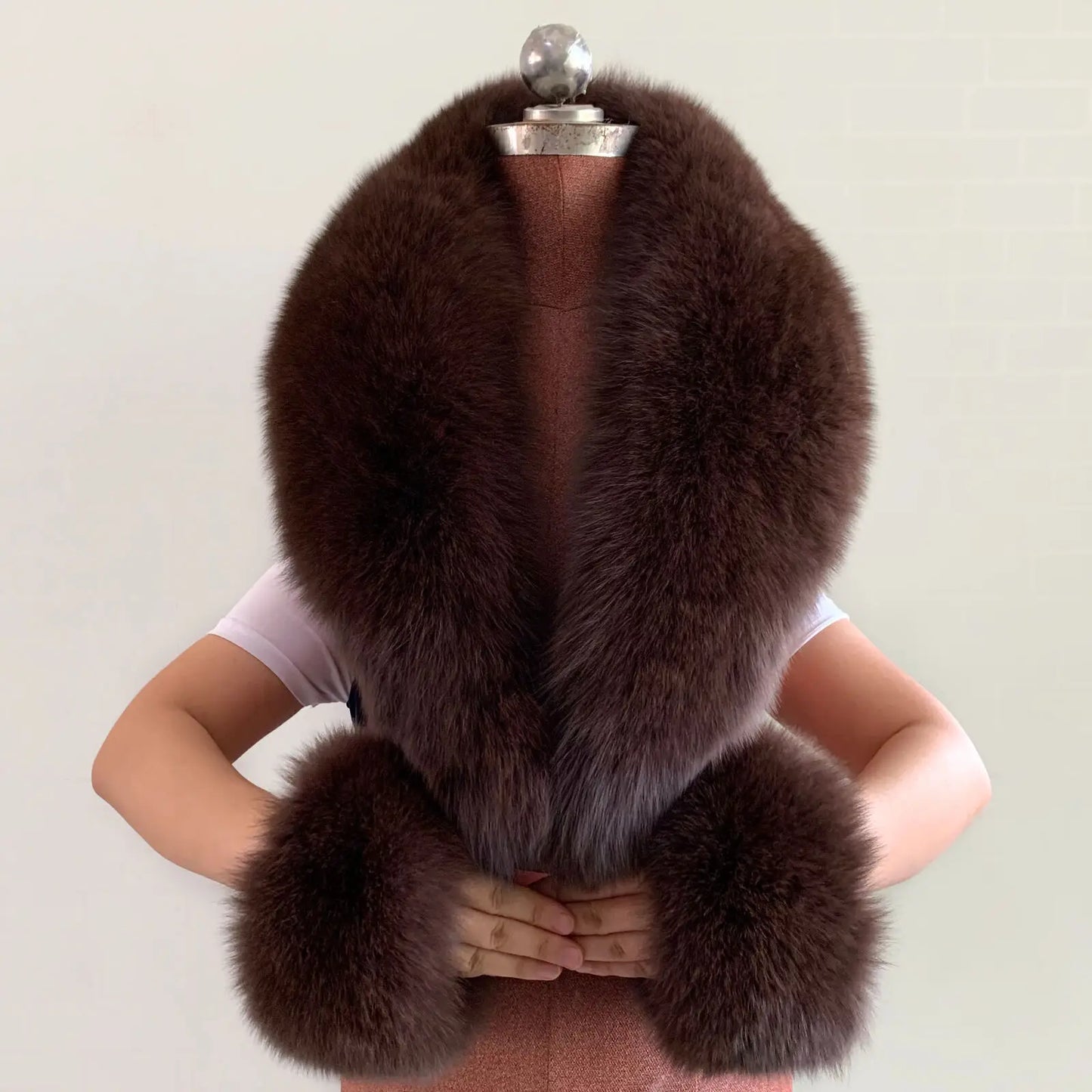 NEW Arrivals 6 Colors Set Women Winter 100% Natural Fox Fur Scarf Jacket Fur Collar Authentic Neck Scarves And Cuff Set Luxury Fox Fur Warm Neck Warmers Ladies Luxury Fashion Apparel Accessories