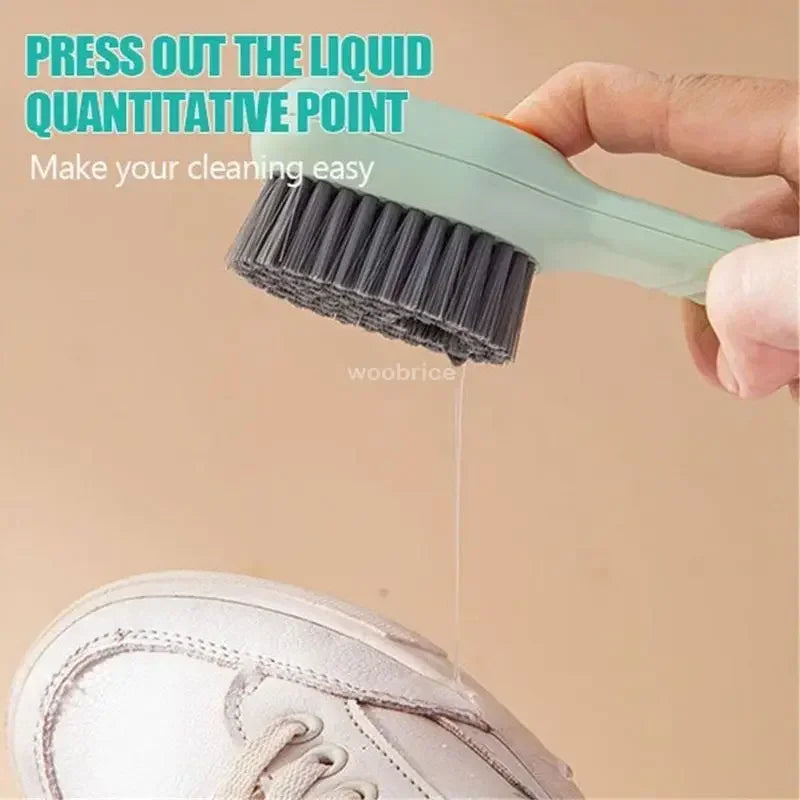 NEW Arrivals 4PCS Set Green/White Fashion Multifunction Shoes Sport Sneakers Boots Brush Soft Bristled Liquid Filled Up Wash Shoe Cleaning House Accessories Clean Kitchen Tools