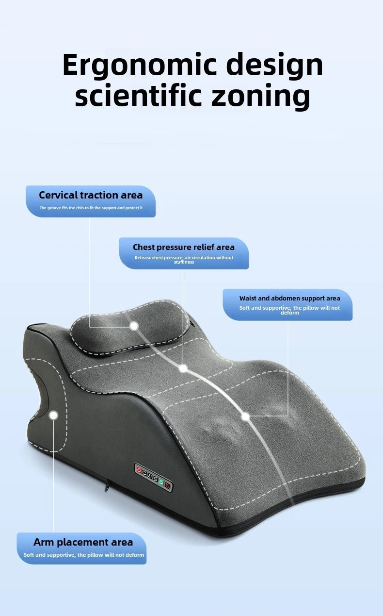 NEW Arrivals South Korean Electronic Kneading UK Plug High Frequency Vibration Relaxation Massager Lie On Bed Sleeping Pillow Multifunctional Prone Position Massage Cushion Body Care Supplies