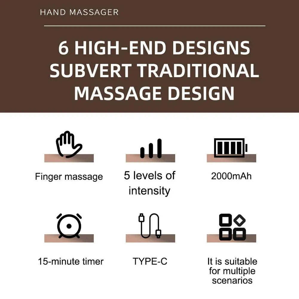 NEW Arrivals Electric Hand Massager with Compression Warm Heating Cordless Glove Massager Application for Carpal Tunnel Finger Numbness Glove