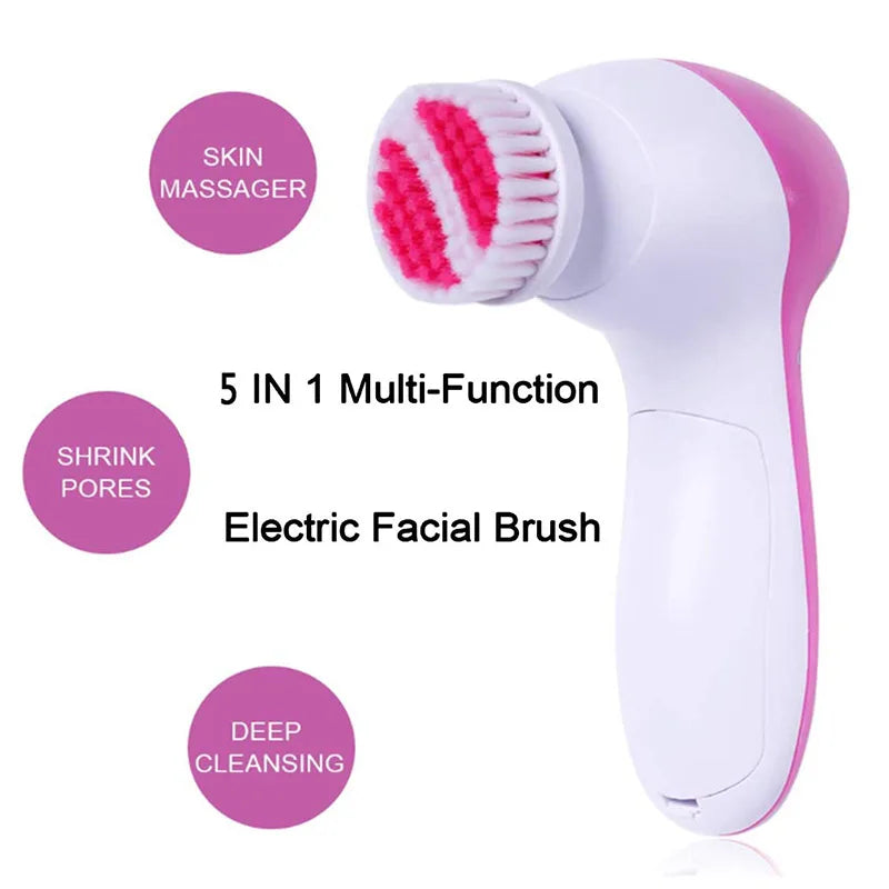 5 in 1 silicone cleanser, Deep Cleanser, pore cleanser, facial massage, skin care, waterproof makeup brush new