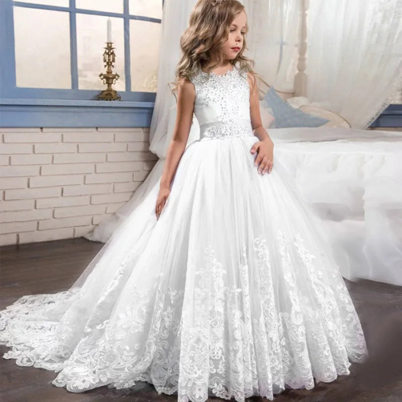 Luxury Summer Wedding Birthday Evening Party Girls Dress Long Bridesmaid Kids Dresses For Girls Children Princess Dress Party Wedding Dress 3/14 Years Old Children Luxury Fashion Apparel Supplies