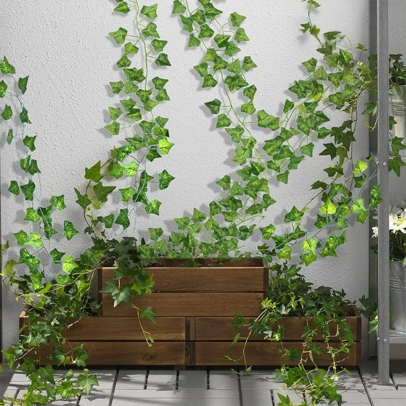 10/20M Artificial Plant Green Ivy Leaf Garland Hanging Vines Outdoor Greenery Wall Decor DIY Fake Wreath Leaves Home Party Decor