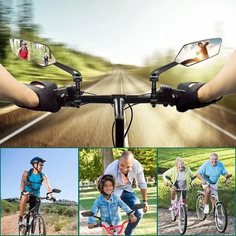 NEW Arrivals 1PCS Right Left Bike Rear View Mirror Reflector Adjustable Rotatable Handlebar Mirror Clear Rearview Electric Scooter Cycling Bicycle Accessories
