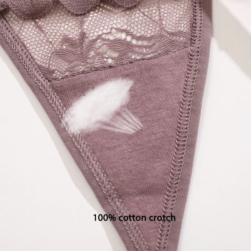 NEW S-XL 6Pcs/Set Lace Thong For Women Low Rise Soft Intimates Lingerie Sexy Lace Panties Color Ladies Comfortable Underpants Girls Panty