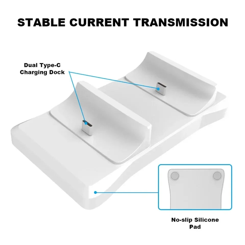 NEW Arrivals Dual Controller Charging Stand for Play Station 5 Controller Charger Dock Station PS5 with Fast Charging AC Adapter 5V 1.2A Video Games Computer Accessories Electronic Supplies