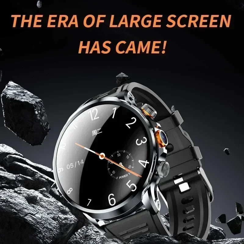 NEW Arrivals GPS Tracker Heart Rate Blood Pressure Multiple Sports Modes and Languages Android Adult Smart Watch 1.95 'AMOLED 8GB+128GB Storage 4G Full Network Google Play WIFI GPS Sim Card